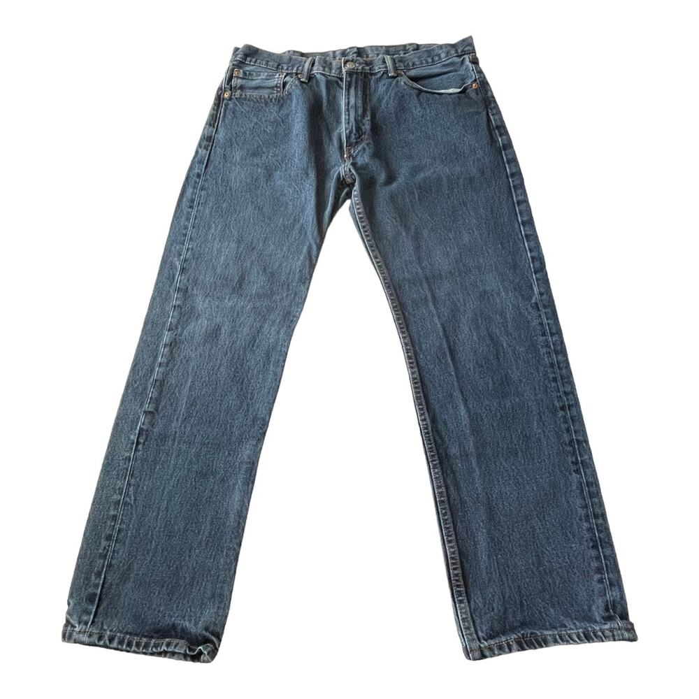 Levis 505 Mens Jeans Size 38 Mid Rise Straight Leg Denim Blue Jeans Inseam 31"